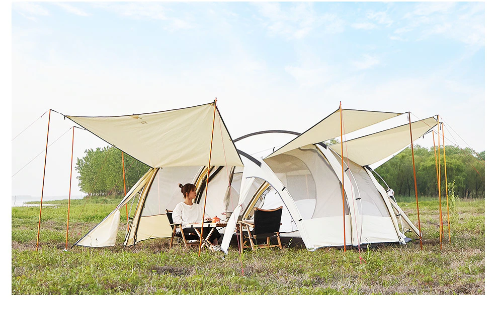 Cheap Goat Tents Asta Gear 6 8 People High Tunnel Tent Cotton Outdoor Team Camping Family Travel Stove Tents Tents 